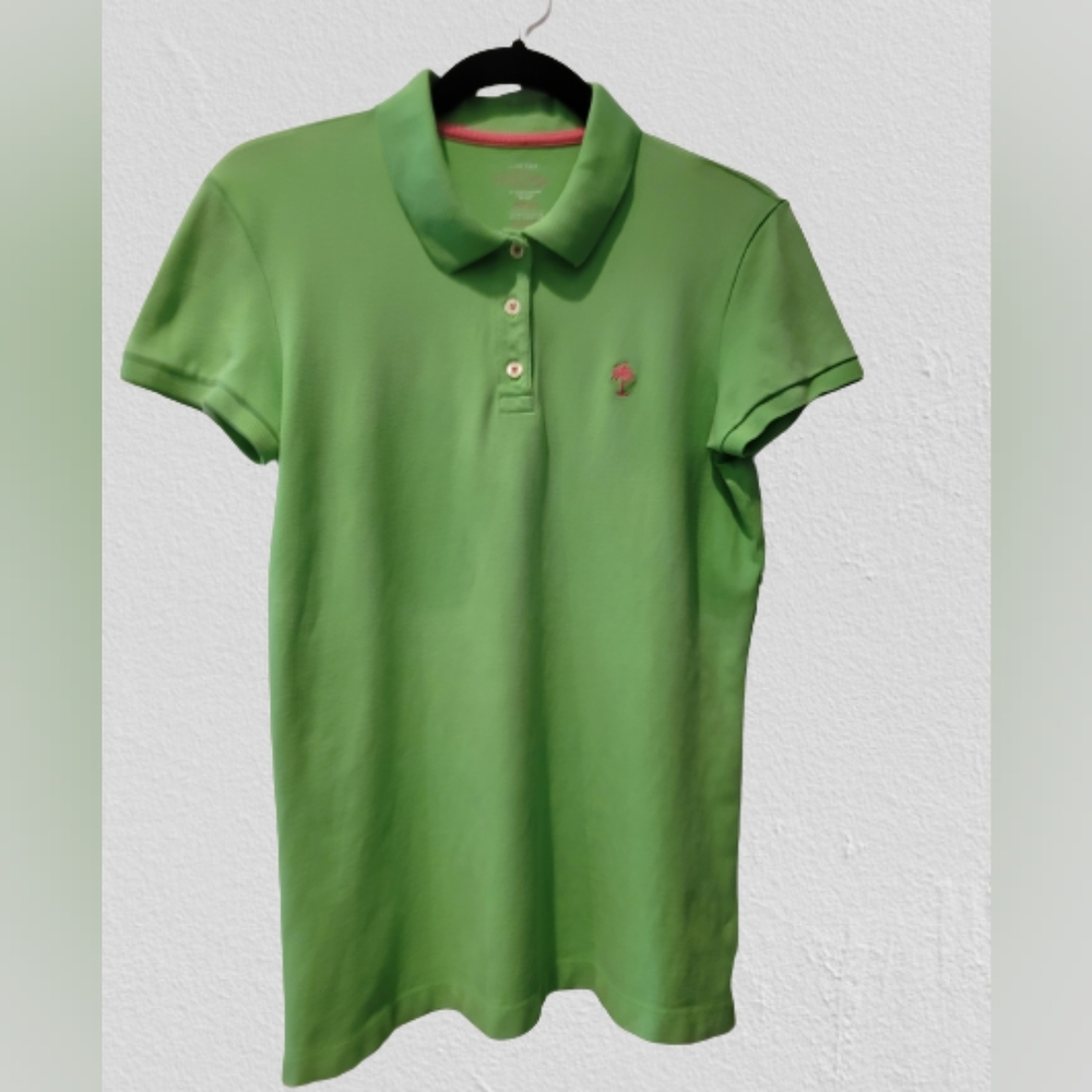 Lily Pulitzer Island Polo Medium Lime Green Short Sleeve